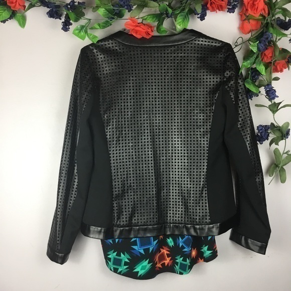 LIKE NEW💚🖤 RAFAELLA Black Mock Vegan Leather Jacket Size 4 - Picture 7 of 14